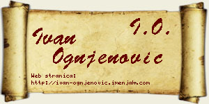 Ivan Ognjenović vizit kartica